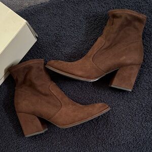 Marc Fisher Rich Brown faux Suede Heeled Boots